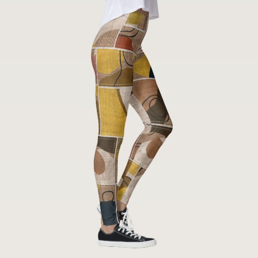 Patchwork collage quilt: gemengde print. leggings (Rechts)