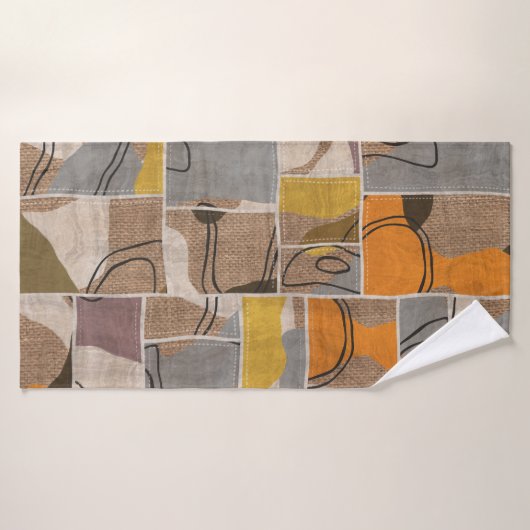 Patchwork collage, quilt mix patroon badhanddoek (Badhanddoek)