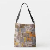 Patchwork collage, quilt mix patroon crossbody tas (Achterkant)