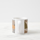 Patchwork collage, quilt mix patroon espresso kop (Achterkant)