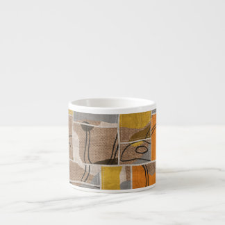 Patchwork collage, quilt mix patroon espresso kop