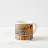 Patchwork collage, quilt mix patroon espresso kop (Voorkant rechts)