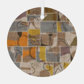 Patchwork collage, quilt mix patroon glas ornament (Achterkant)