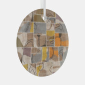 Patchwork collage, quilt mix patroon glas ornament (Voorkant Rechts)
