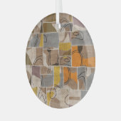 Patchwork collage, quilt mix patroon glas ornament (Voorkant links)
