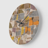 Patchwork collage, quilt mix patroon grote klok (Hoek)