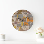 Patchwork collage, quilt mix patroon grote klok (Huis)