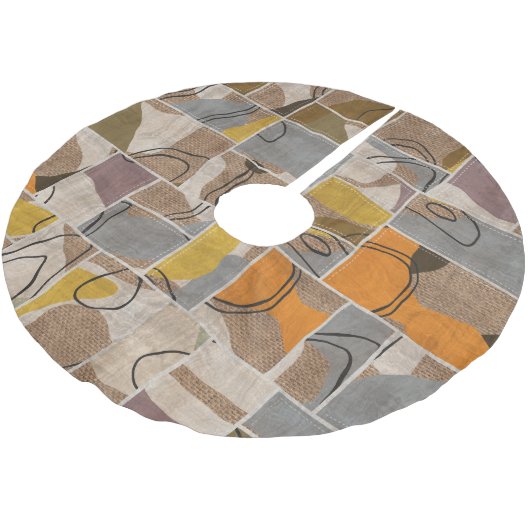 Patchwork collage, quilt mix patroon kerstboom rok (Gekanteld)