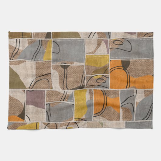 Patchwork collage, quilt mix patroon theedoek (Horizontaal)