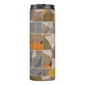 Patchwork collage, quilt mix patroon thermosbeker (Achterkant)