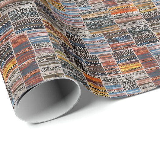 Patchwork Collage: Quiltpatroon Extravaganza Cadeaupapier (Rol Hoek)