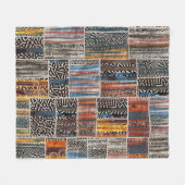 Patchwork Collage: Quiltpatroon Extravaganza Fleece Deken (Voorkant (Horizontaal))