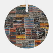 Patchwork Collage: Quiltpatroon Extravaganza Glas Ornament (Achterkant)