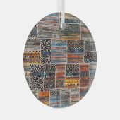 Patchwork Collage: Quiltpatroon Extravaganza Glas Ornament (Voorkant Rechts)
