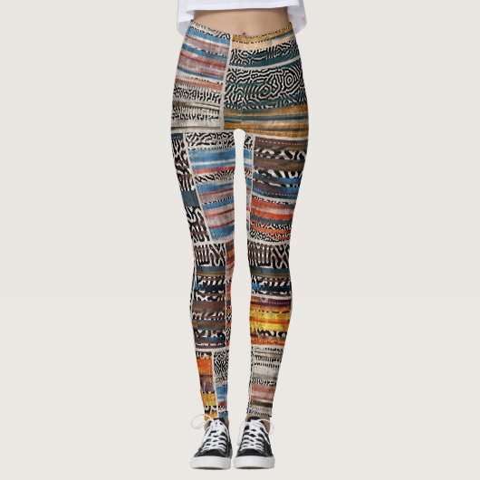 Patchwork Collage: Quiltpatroon Extravaganza Leggings (Voorkant)