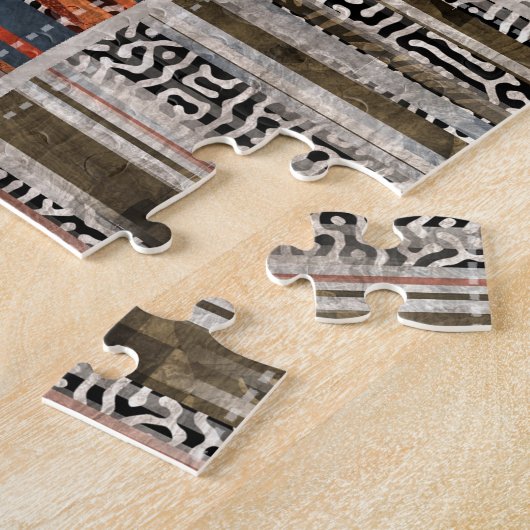 Patchwork Collage: Quiltpatroon Extravaganza Legpuzzel (Zijkant)