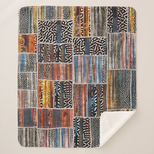Patchwork Collage: Quiltpatroon Extravaganza Sherpa Deken (Voorkant)