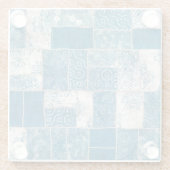 Patchwork Collage: Quiltpatroon Mix Glazen Onderzetter (Achterkant)