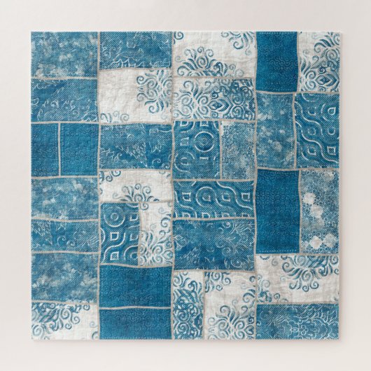 Patchwork Collage: Quiltpatroon Mix Legpuzzel (Horizontaal)