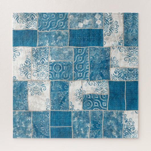 Patchwork Collage: Quiltpatroon Mix Legpuzzel (Verticaal)