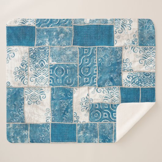 Patchwork Collage: Quiltpatroon Mix Sherpa Deken (Voorkant (horizontaal))