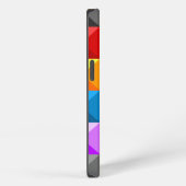 Patchwork Colorful geometrisch patroon Monogram iPhone Hoesje (Rechterkant)