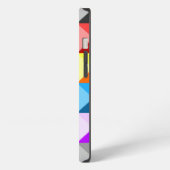 Patchwork Colorful geometrisch patroon Monogram iPhone Hoesje (Linkerkant)