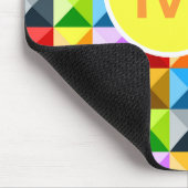 Patchwork Colorful geometrisch patroon Monogram Muismat (Hoek)