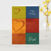 Patchwork Colors and Hearts Father's Birthday Card Kaart (Gele Bloem)