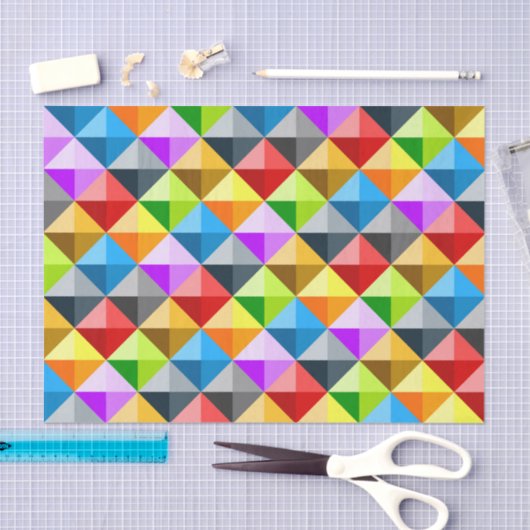 Patchwork Cool Colorful driehoek geometrisch patro Tissuepapier (Craft)