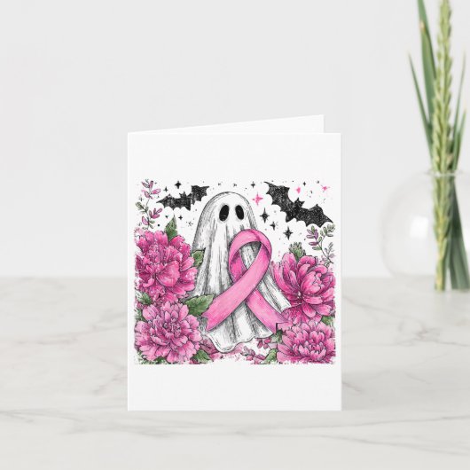Patchwork Coquette Bow borstkanker Ghost Hallowe Kaart (Voorkant)