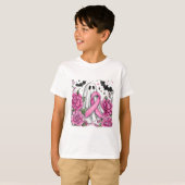 Patchwork Coquette Bow borstkanker Ghost Hallowe T-shirt (Voorkant volledig)