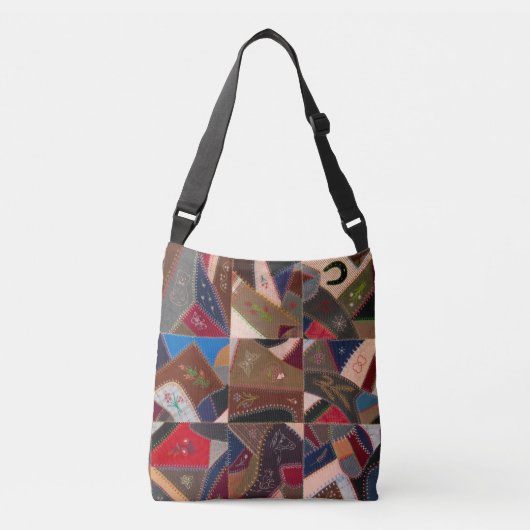  Patchwork Crazy Quilt Crossbody Bag Crossbody Tas (Voorkant)