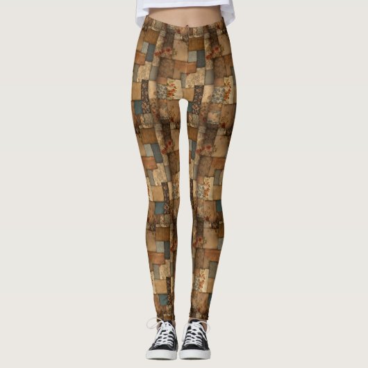 Patchwork Crazy Quilt Leggings (Voorkant)