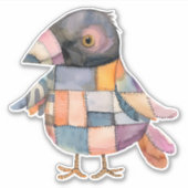 Patchwork Crow Bird Sticker (Voorkant)