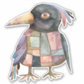 Patchwork Crow Bird Sticker (Voorkant)