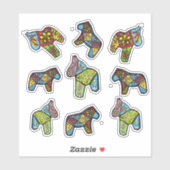 Patchwork Dala Horses Sticker (Vel)