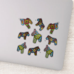 Patchwork Dala Horses Sticker
