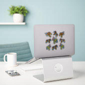 Patchwork Dala Horses Sticker (Laptop op bureau)