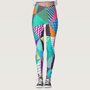 patchwork decoratief patroonontwerp leggings