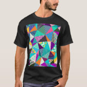  patchwork decoratief patroonontwerp t-shirt (Voorkant)