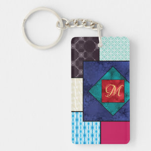 Patchwork Dekenge Monogram Sleutelhanger