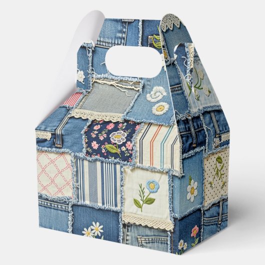 Patchwork Denim Bedankdoosjes (Achterkant)