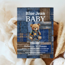 Patchwork Denim Beer Knuffel Blauw Spijkerbroek Ba