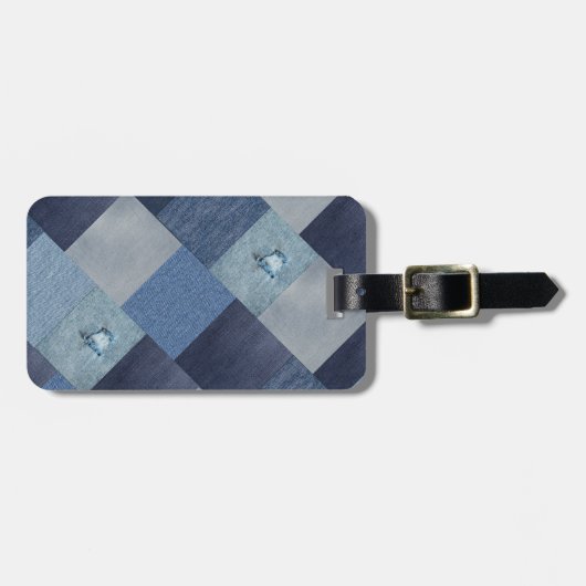 Patchwork Denim Cool Bagagelabel (Voorkant horizontaal)