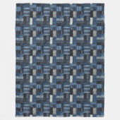 Patchwork Denim Fabric Art Illustratie No7 Fleece Deken (Voorkant)