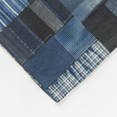 Patchwork Denim Fabric Art Illustratie No7 Fleece Deken (Hoek)