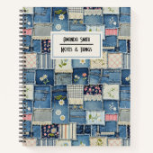 Patchwork Denim gepersonaliseerd Notitieboek (Voorkant)