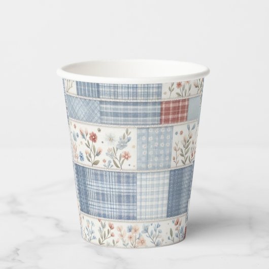 Patchwork Denim Koala Baby - Paper Cups Papieren Bekers (Voorkant)