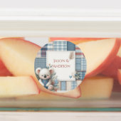 Patchwork Denim Koala Round Sticker (Aangebracht)